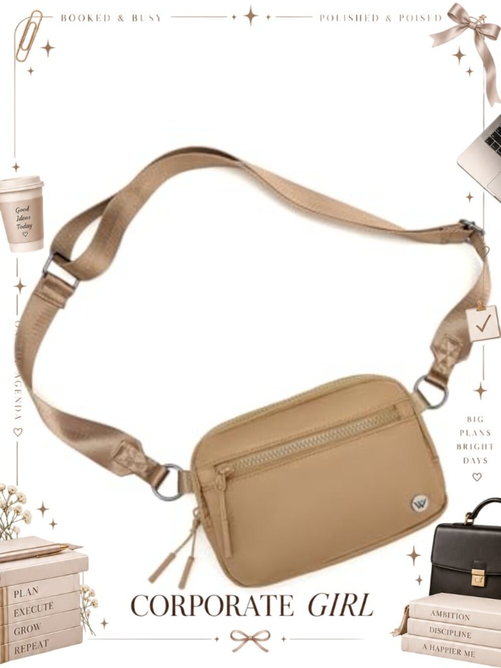 Nylon Crossbody Bag Small Adjustable Strap Mini Purse Travel Workout
